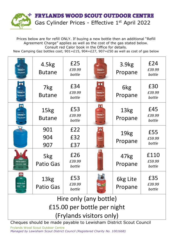 Calor Gas Sales Frylands Wood Scout Outdoor Centre